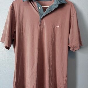 Men's Southern Marsh  Striped Polo Shirt - Red and Gray